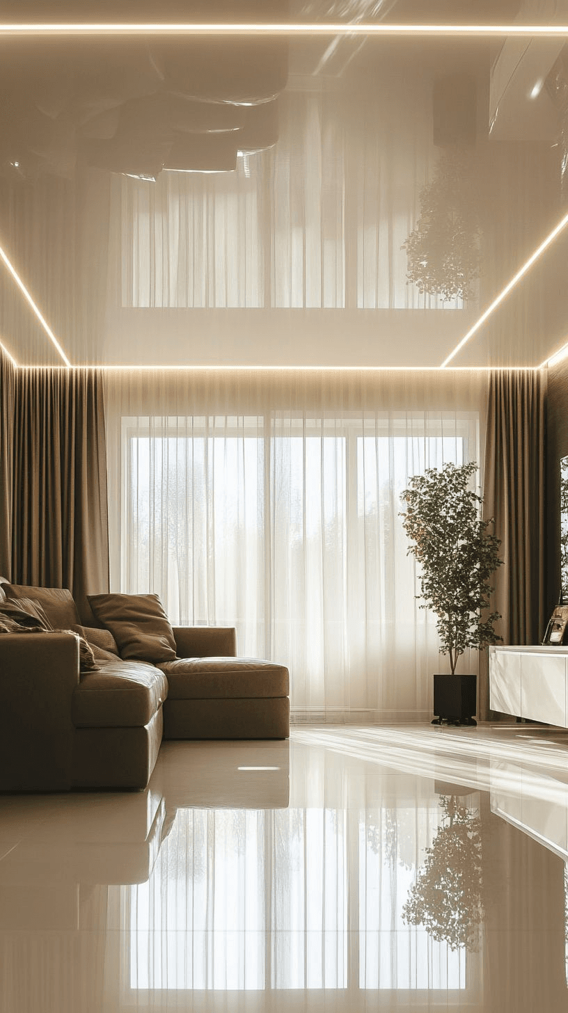 Premium Gloss 303 в гостиной — 27 м² - Гостиная
